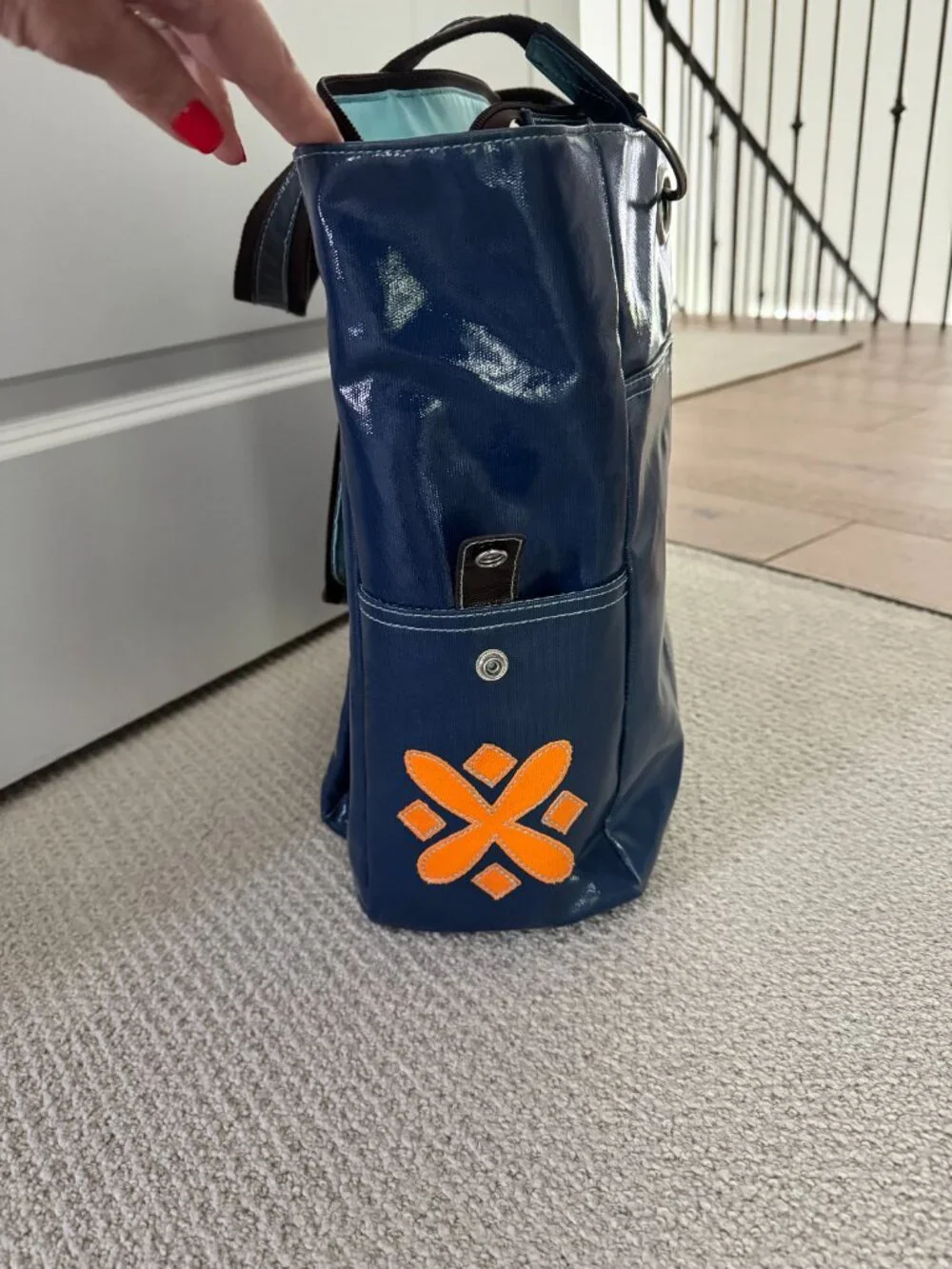 Blue and Orange Eco-Friendly Urban Junket Women's Business / Travel Tote